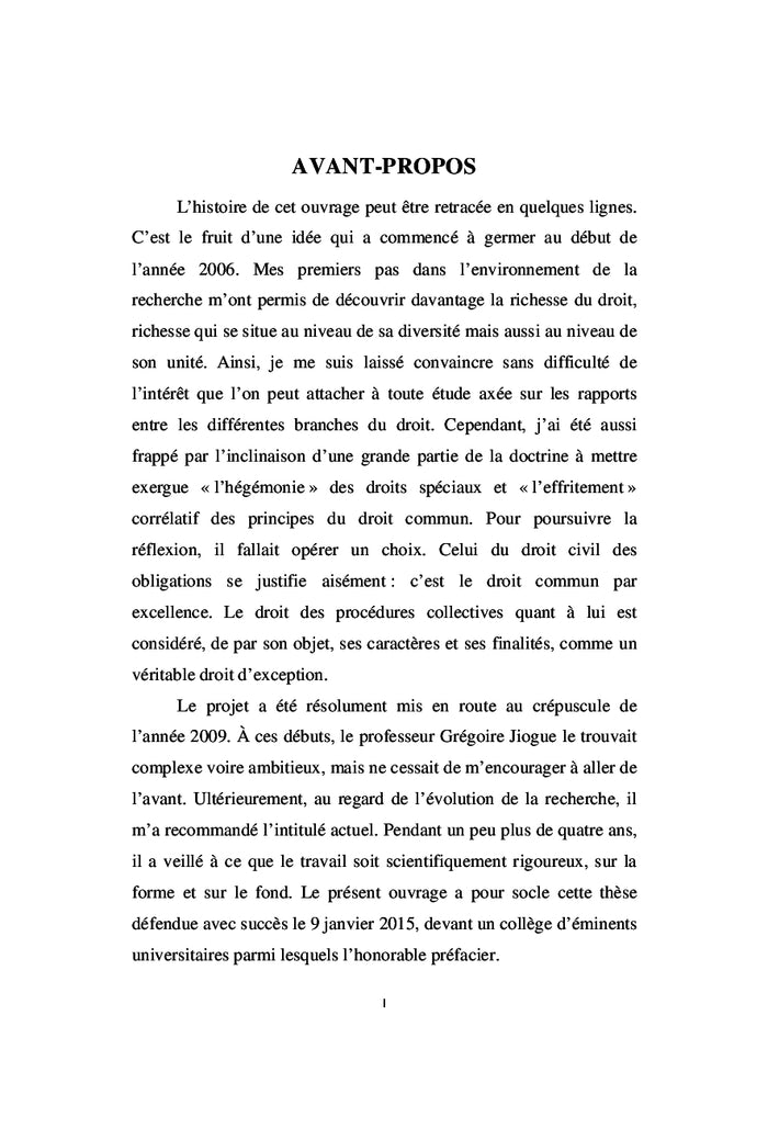 Droit commun des obligations et droit OHADA des procédures collectives