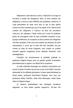 Droit commun des obligations et droit OHADA des procédures collectives