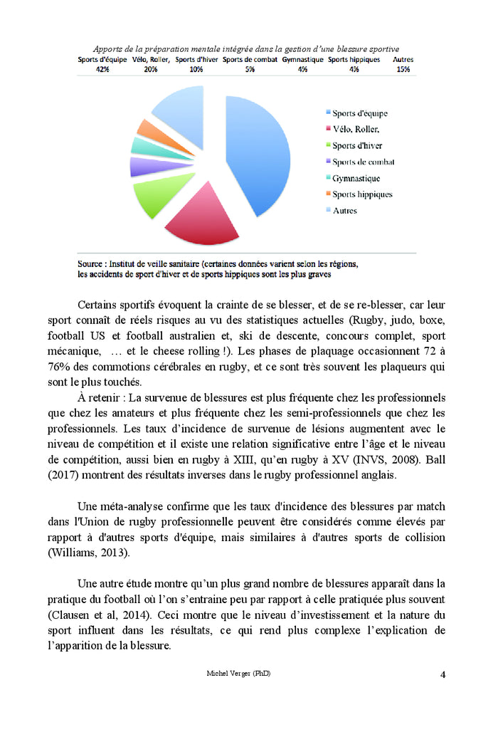 Preparation mentale et blessures occasionnees par la pratique sportive