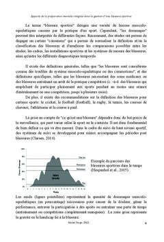 Preparation mentale et blessures occasionnees par la pratique sportive