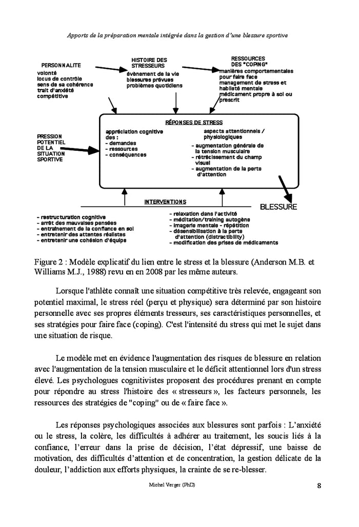 Preparation mentale et blessures occasionnees par la pratique sportive