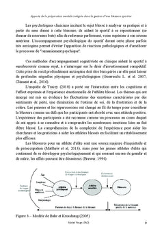 Preparation mentale et blessures occasionnees par la pratique sportive