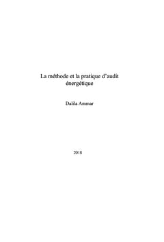 La méthode et la pratique d'audit énergétique