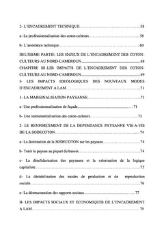 Filiere cotonniere et dynamiques paysannes au Nord-Cameroun