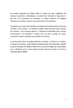 L'Innovation dans l'assurance Takaful