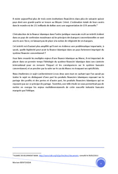 Les perspectives d'une finance islamique au Maroc