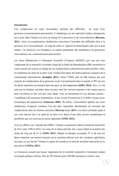 Complications obstetricales à l'hôpital de district d'Ambam :