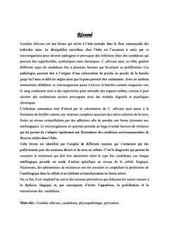 Impact de Candidas albicans sur la santé humaine