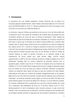 Introduction de l'artésunate injectable au Cameroun: leçons apprises