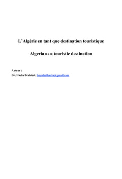 L'Algérie en tant que destination touristique