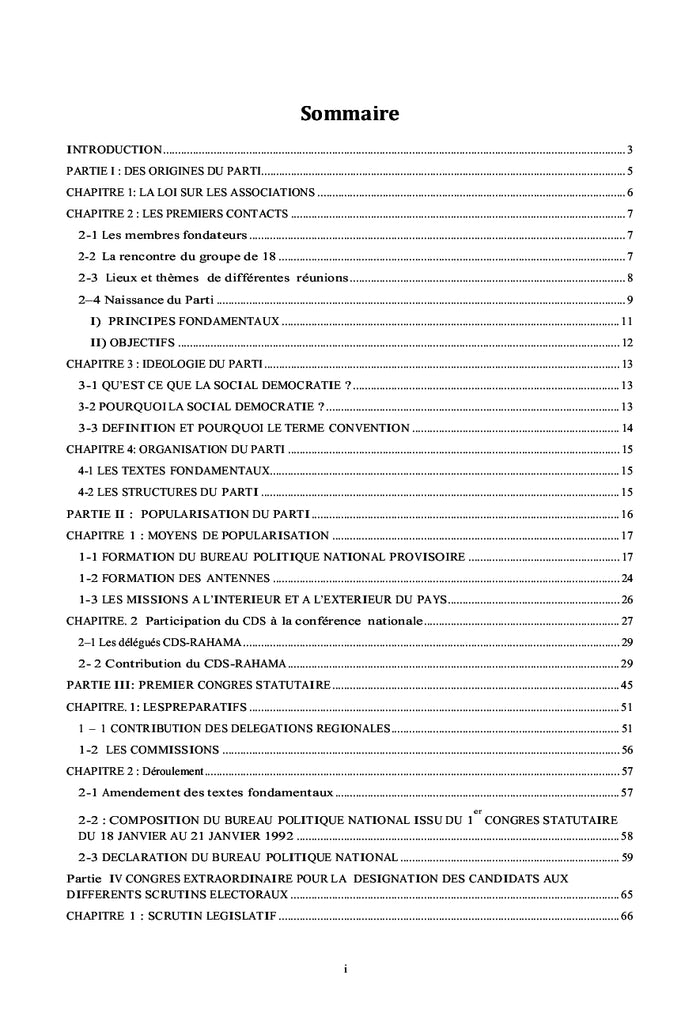La convention démocratique et sociale CDS-RAHAMA