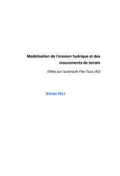 Modélisation de l'érosion hydrique et des mouvements de terrain