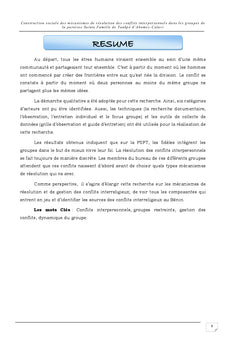 Construction sociale des mecanismes de resolution
