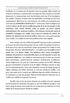 Construction sociale des mecanismes de resolution