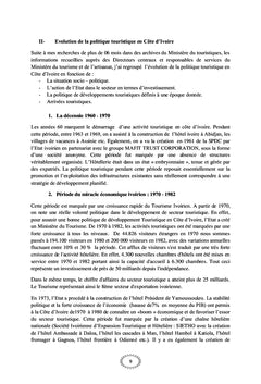 Développement et relance du tourisme Ivoirien