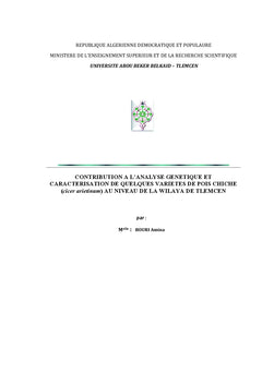 Caractérisation génétique des accessions de pois chiche (Tlemcen)