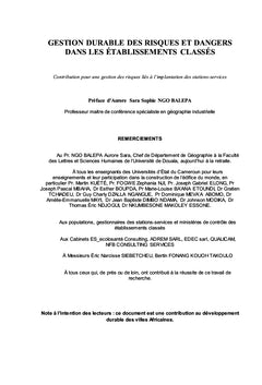 GESTION DURABLE DES RISQUES ET DANGERS DANS LES ETABLISSEMENTS CLASSES