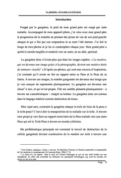 La gangrène :De la peau à la toile -peau