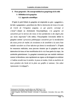 La gangrène :De la peau à la toile -peau