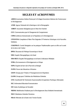 Disparités spatiales de la pratique de l'excision au Sénégal:2005-2011