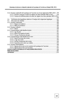Disparités spatiales de la pratique de l'excision au Sénégal:2005-2011