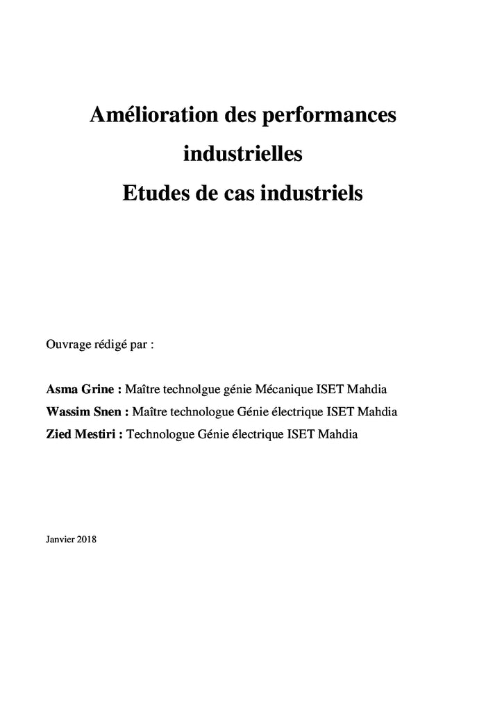 Amélioration des performances industrielles