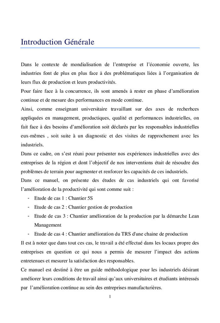 Amélioration des performances industrielles