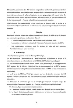 Gestion de l'autonomie financiere d'une institution de microfiannce