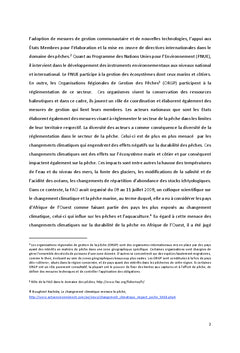 Peche durableet adaptation au changement climatique