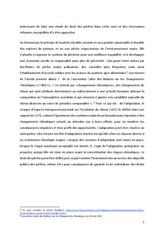 Peche durableet adaptation au changement climatique