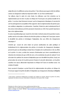Peche durableet adaptation au changement climatique