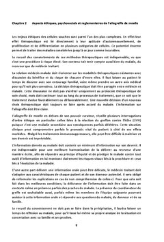 L'allogreffe de moelle en pratique quotidienne