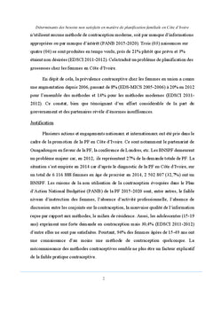 Besoins non satisfaits en matière de PF en Côte d'Ivoire
