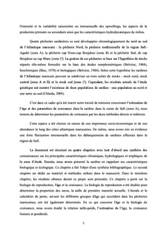 L'estimation de l'âge et les paramètres de croissance de la sardine