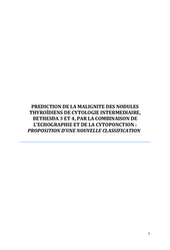 Prediction de la malignite des nodules thyroïdiens