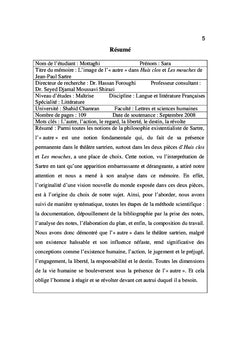 L'Image de l'"Autre" dans Huis Clos et Les Mouches de Jean-Paul Sartre