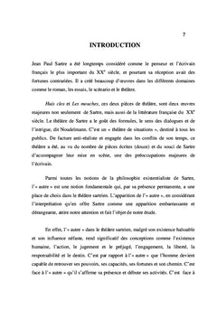 L'Image de l'"Autre" dans Huis Clos et Les Mouches de Jean-Paul Sartre