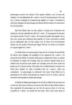 L'Image de l'"Autre" dans Huis Clos et Les Mouches de Jean-Paul Sartre