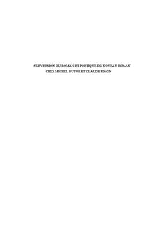 Subversion du roman et poétique du nouveau roman...