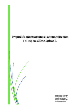 Activités biologiques de l'espèce Silene inflata L.