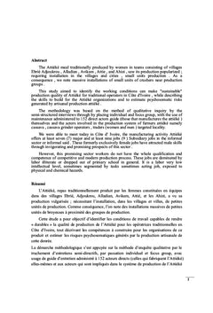 Les formes de travail en développement dans le secteur de l'Attiéké