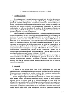 Les formes de travail en développement dans le secteur de l'Attiéké