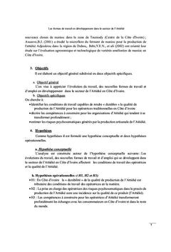 Les formes de travail en développement dans le secteur de l'Attiéké