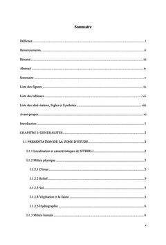 Aménagement hydro-agricole, cas de SITIBIRLI