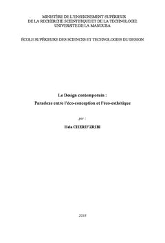 Le Design Contemporain:Paradoxe entre éco-conception et éco-esthétique