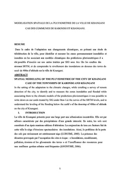 Prévision numérique de la pluviométrie sur la ville de Kisangani