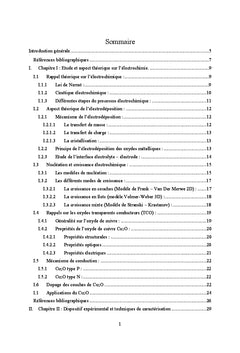 Electrodéposition et caractérisation des couches minces de Cu2O p et n