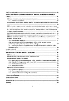 FORETS SECONDAIRES DU BASSIN DU CONGO