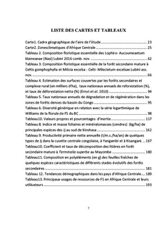 FORETS SECONDAIRES DU BASSIN DU CONGO