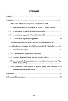 Revue des débats sur la Multifonctionnalité de l'agriculture